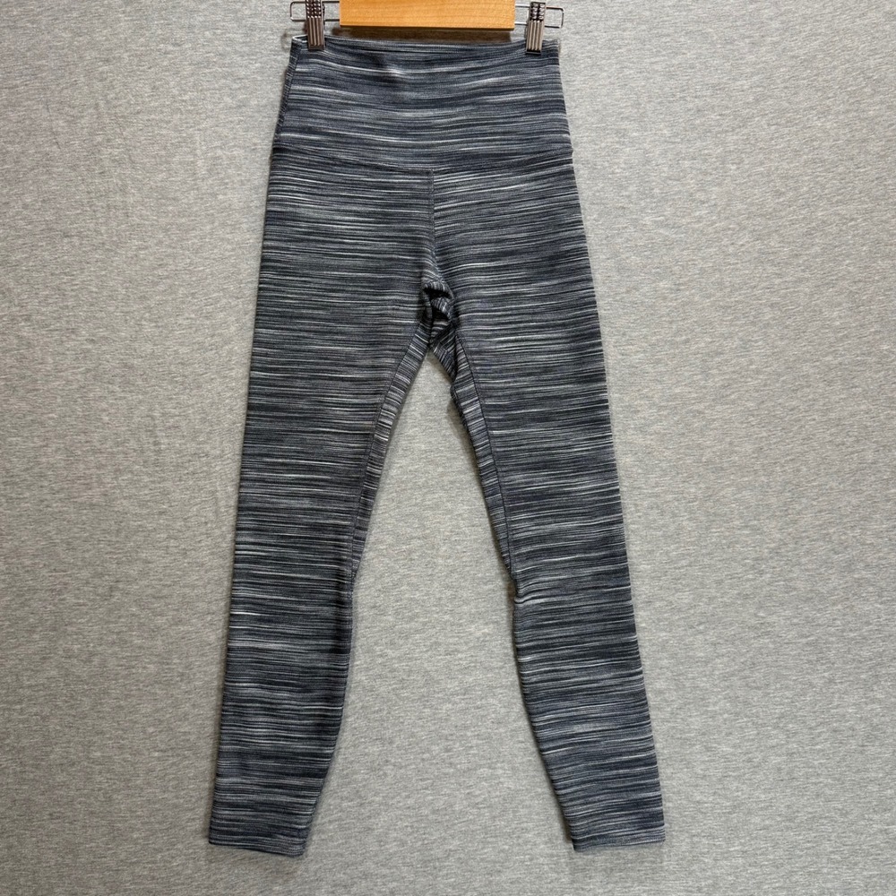 Lululemon High Rise Athletic Leggings Womens 4 Black White Space Dye Yoga Tights